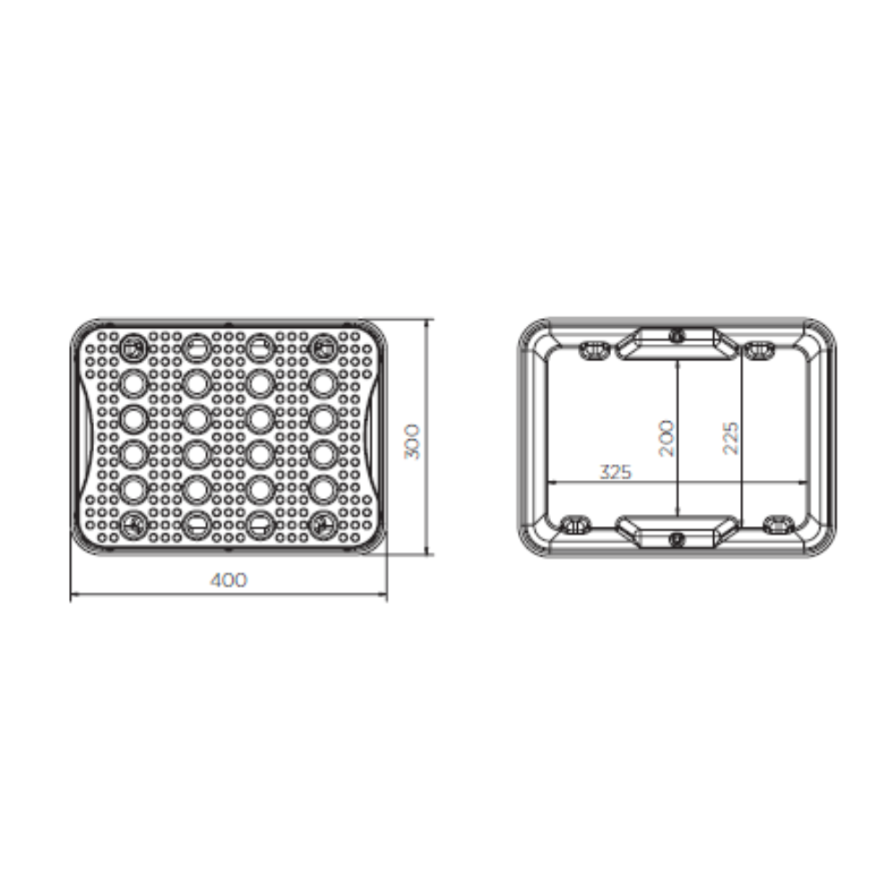 CUBETO DE RETENCIÓN PARA PEQUEÑOS RECIPIENTES DE POLIETILENO DE 10L CON REJILLA.