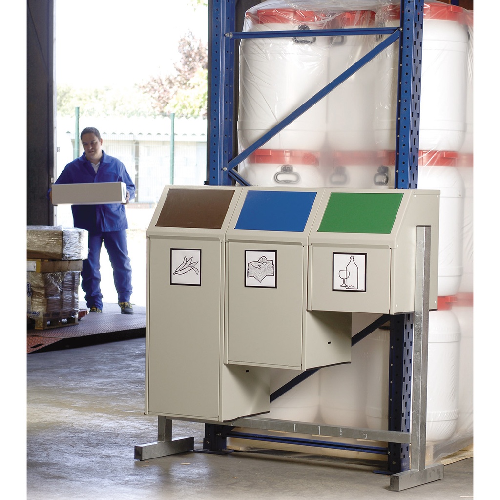 000.958.39_Papelera_Metalica_De_Alta_Calidad_Con_Frente_Basculante_Para_Recogida_Selectiva_69_L_Servitrapo