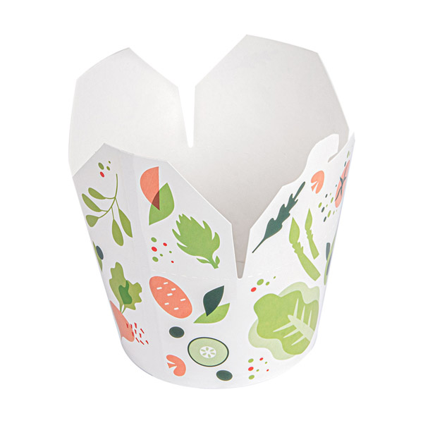 Envases Para Ensaladas 'Salad' 1000 Ml 305 + 18 Pe G/M2 Ø12,3X8,5 Cm Blanco Cartoncillo (300 Unid.)