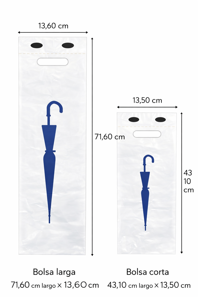 Soporte de acero para bolsas enfundadoras de paraguas