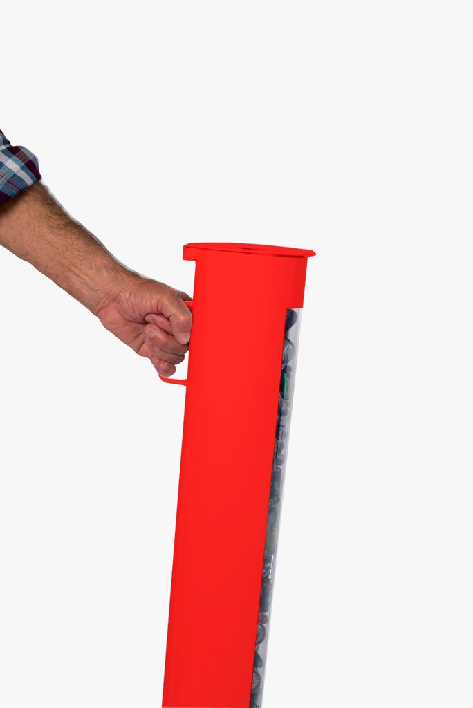 Contenedor Metálico Rojo para Pilas 10 L