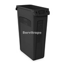 Contenedor Slim JIM® con Ventilación 87 L Negro