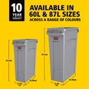 Contenedor Slim JIM® con Ventilación 87 L Marrón