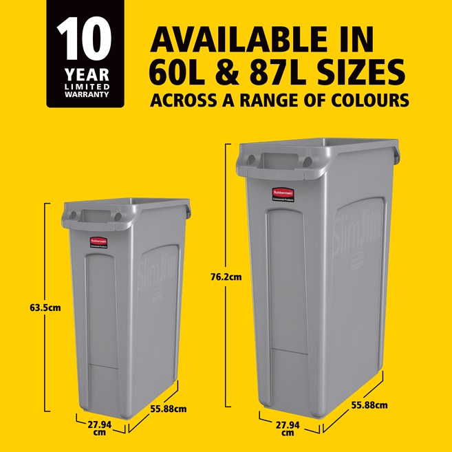 Contenedor Slim JIM® con Ventilación 61 L Marrón