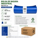Bolsa de Basura Industrial Azul 90cmx110cm galga 150 Caja 24 Rollos 