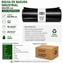 Bolsa de Basura Industrial Negra 85cmx105cm galga 150 Caja 25 Rollos