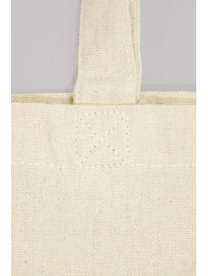 Bolsas de algodón superior, horizontal con asas largas y fuelle de 10 cm de 220 gr