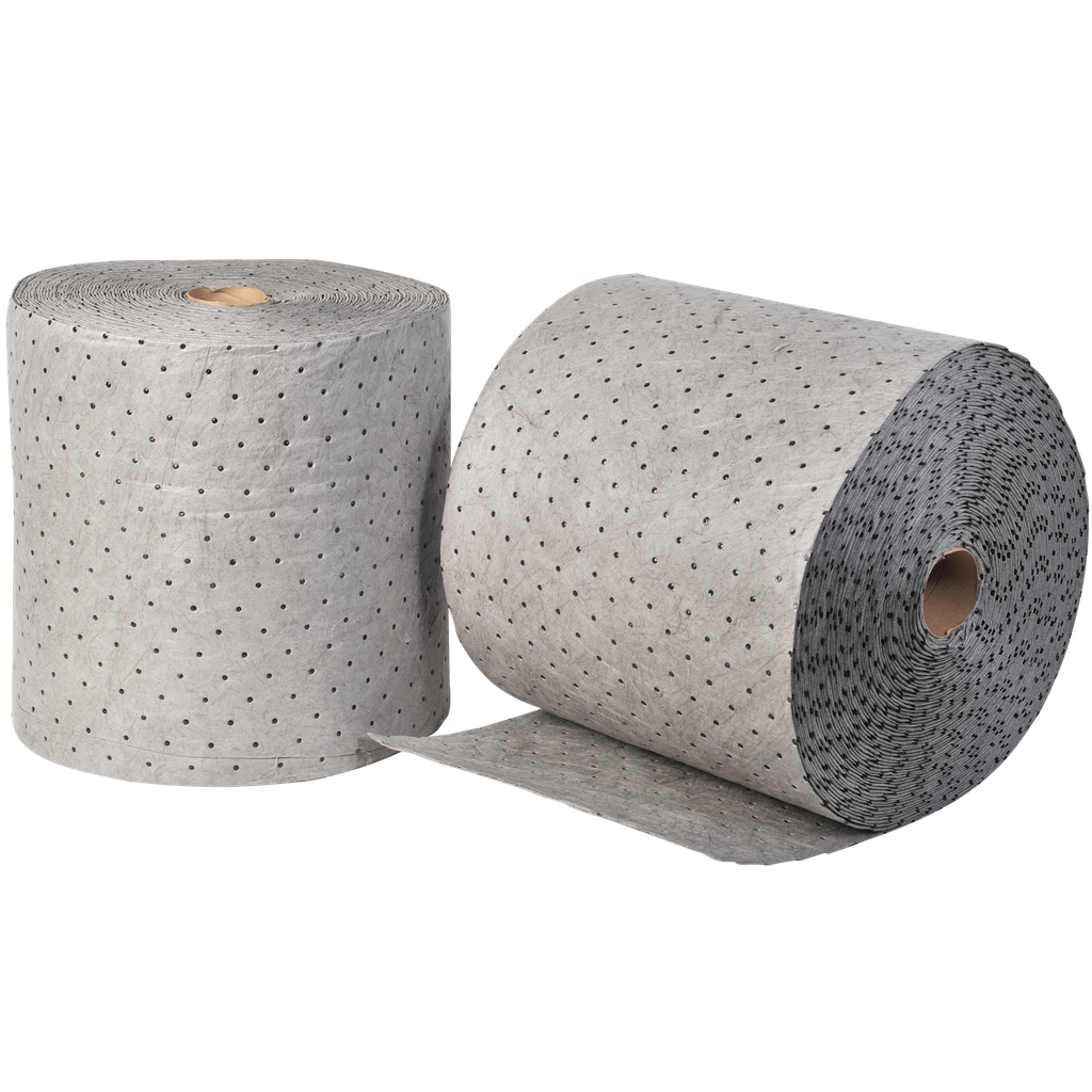 2 ROLLOS ABSORBENTES UNIVERSALES DE DOBLE ESPESOR SIN CAPAS DE REFUERZO, 41CM X 46M.