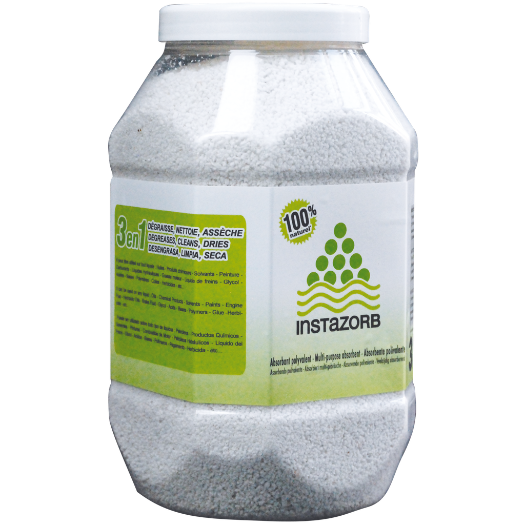 6 Bidones De 3 Litros De Absorbente Mineral Universal Instazorb.