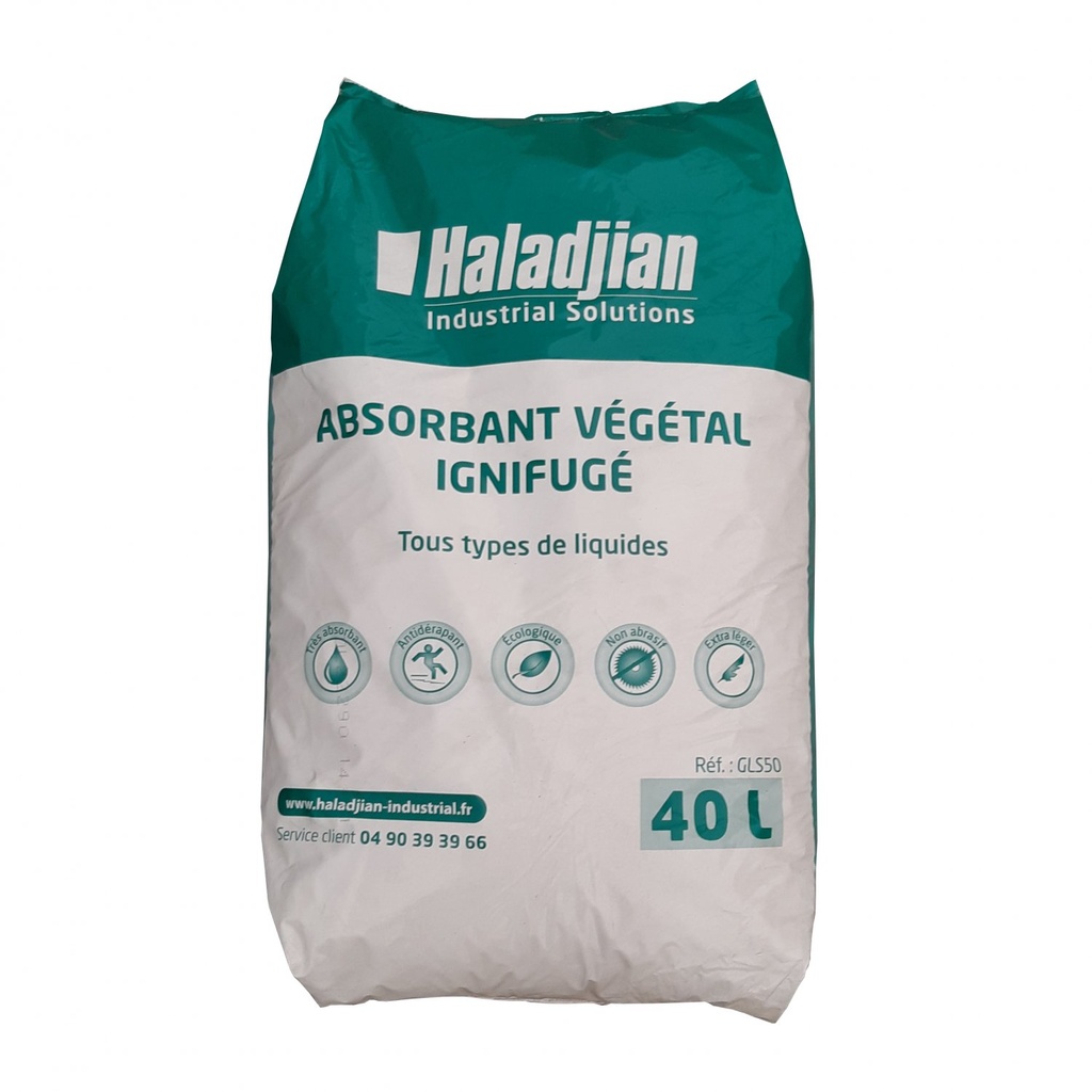 PALET DE 70 SACOS DE 40 LITROS DE ABSORBENTE VEGETAL IGNÍFUGO UNIVERSAL.