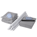 KIT ABSORBENTE UNIVERSAL DE 90 LITROS EN BOLSA AMARILLA.