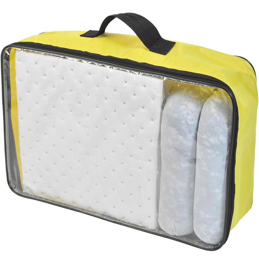 KIT ABSORBENTE DE HIDROCARBUROS DE 20 LITROS EN BOLSA AMARILLA.