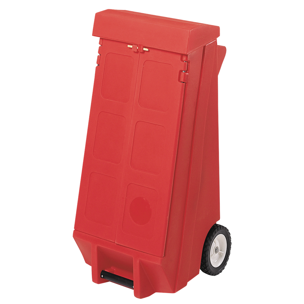 KIT ABSORBENTE DE HIDROCARBUROS DE 100 LITROS EN ARMARIO MÓVIL ROJO.