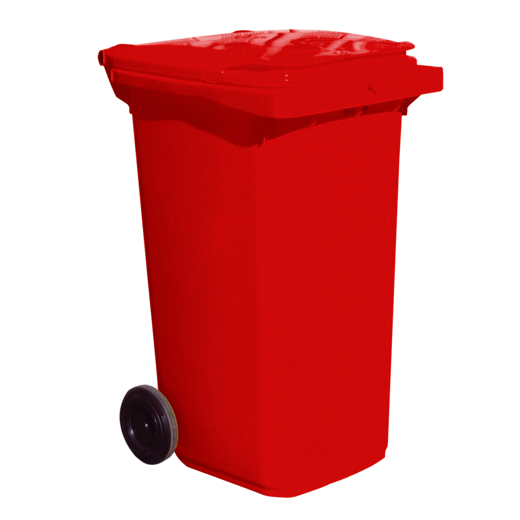 KIT ABSORBENTE DE HIDROCARBUROS DE 150 LITROS EN CONTENEDOR MÓVIL ROJO.