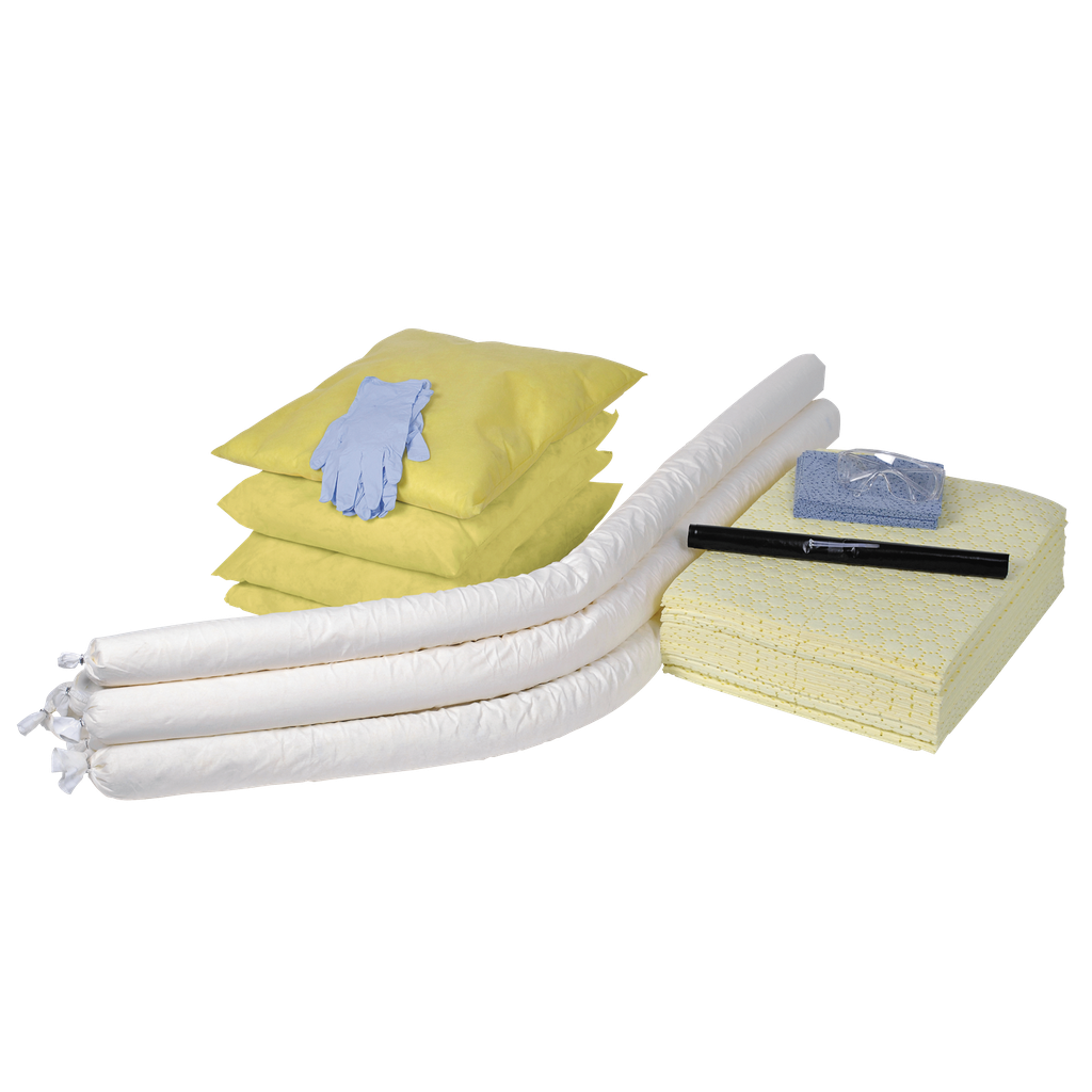 Kit Absorbente De Productos Químicos De 90 Litros En Bolsa Amarilla.