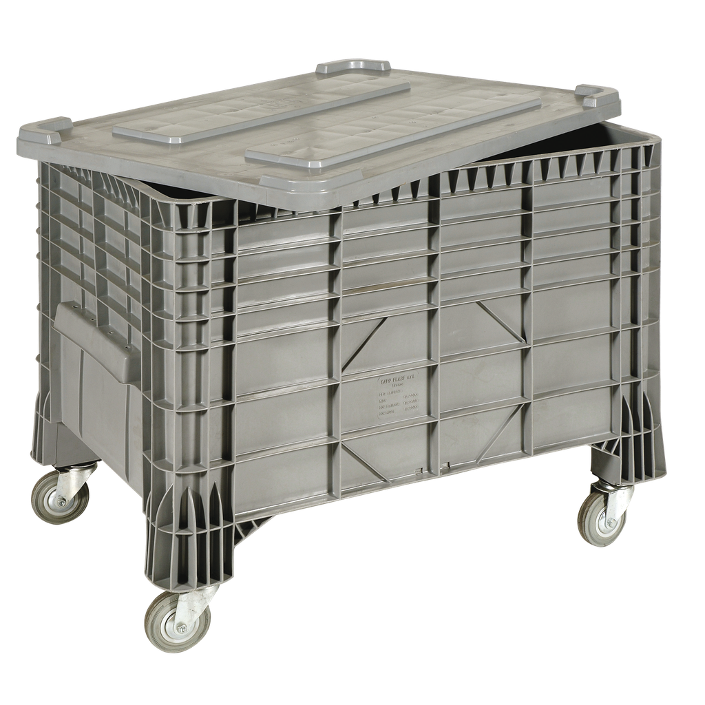 Kit Absorbente De Productos Químicos De 800 Litros En Caja Palet Móvil Gris.