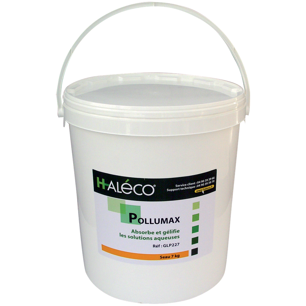 POLVO ABSORBENTE GELIFICANTE PARA SOLUCIONES ACUOSAS EN CUBO DE 7,3 KG.