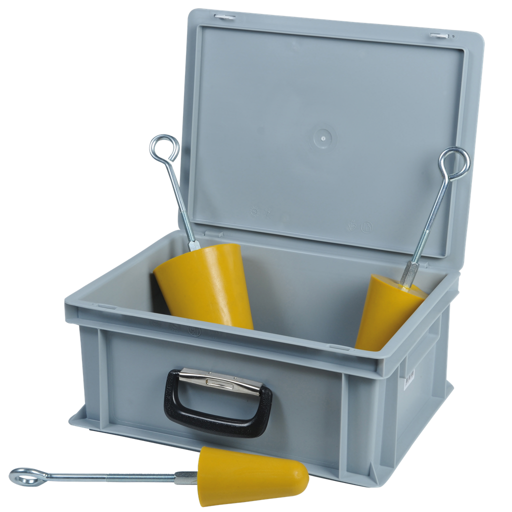 Kit De 3 Tapones Cónicos De Poliuretano En Maletín.