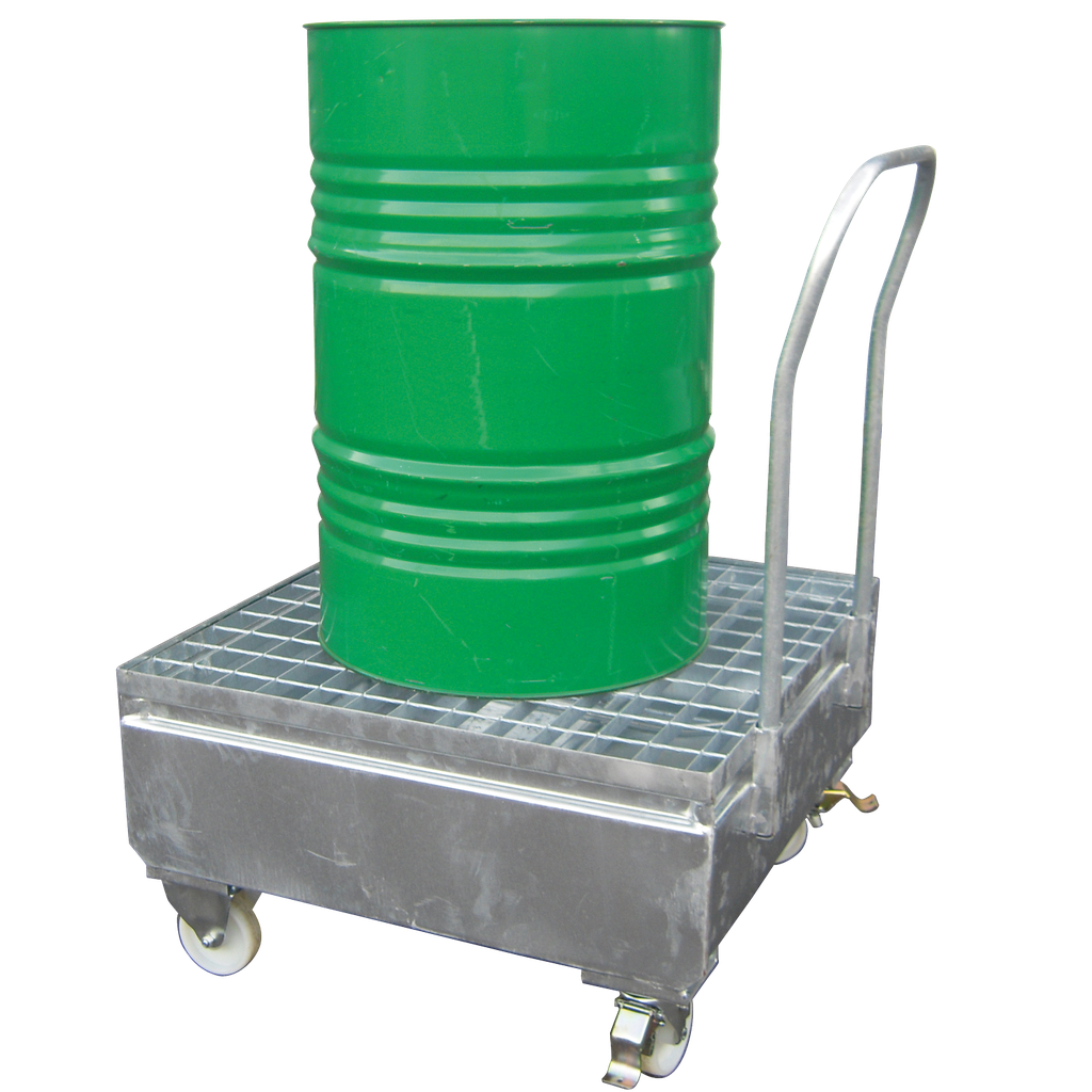 Carro De Retención De Acero Galvanizado De 220L Para 1 Bidón.