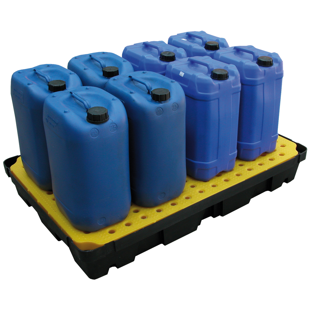 Cubeto De Retención Para Pequeños Recipientes De Polietileno De 100L Con Rejilla.