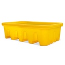 CUBETO DE RETENCIÓN DE POLIETILENO DE 1100L Y 2200MM PARA ESTANTERÍAS, SIN REJILLA.