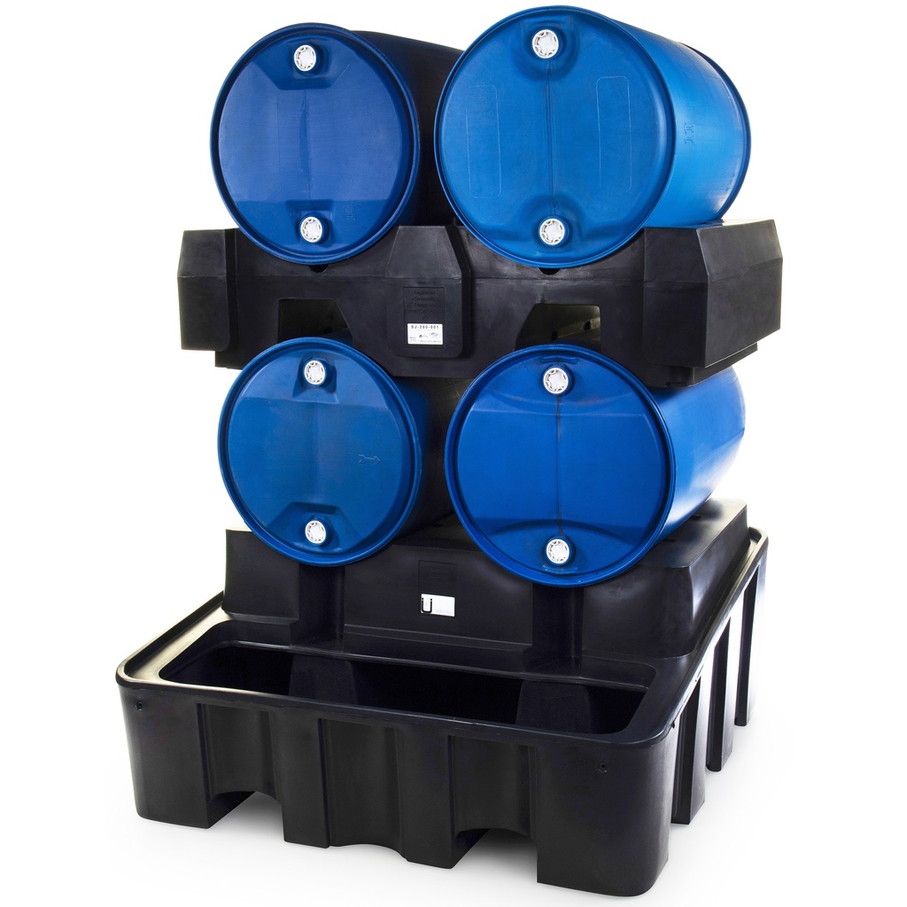 Poste De Descarga De Polietileno Con Retención De 450L Para 4 Bidones.