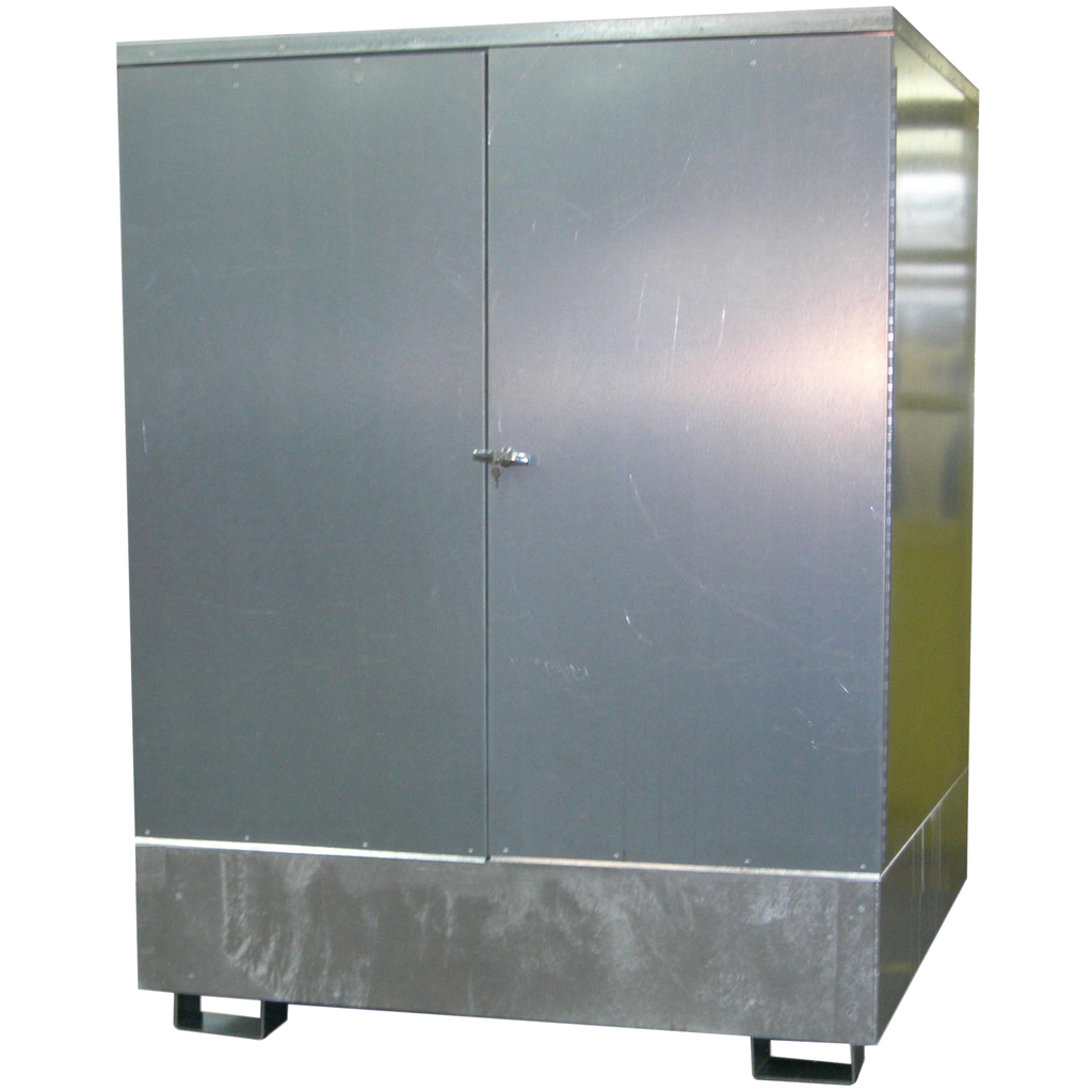 ARMARIO EXTERIOR ACERO GALVANIZADO PARA 4 BIDONES