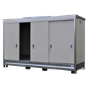 CONTENEDOR CON PUERTAS CORREDERAS DE 1 NIVEL PARA 3 IBC.