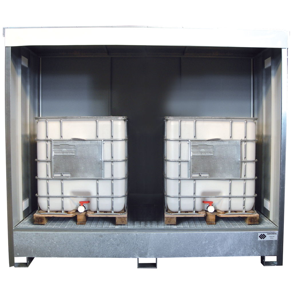 CONTENEDOR SIN PUERTA DE 1 NIVEL PARA 2 IBC.