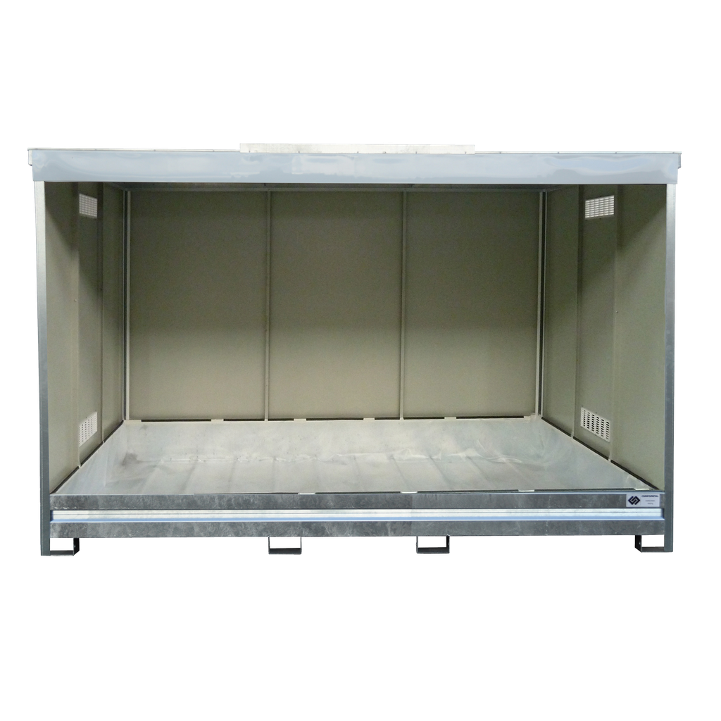 Contenedor Sin Puerta Con 1 Nivel Grande Para 3 Ibc, Recubierto De Pe.