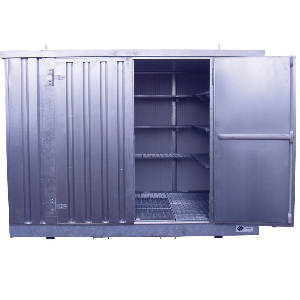 BUNGALOW DE 3X2M CON PUERTAS BATIENTES EN LA FACHADA.