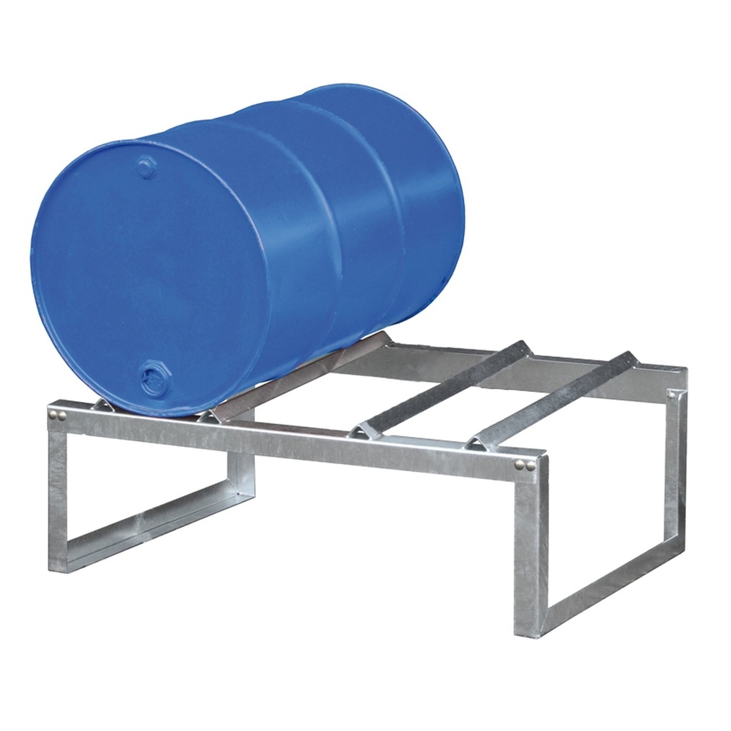 SOPORTE HORIZONTAL PARA 2 BIDONES REDONDOS DE 200 LITROS