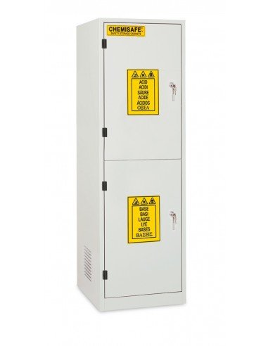 Armario 1 Puerta Con Compartimentos Separados Para Ácidos Y Bases 60 X 60 X 195 Cm