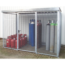 JAULA DE MALLA PARA 32 BOTELLAS DE GAS CON TECHO CON 1 PUERTA.