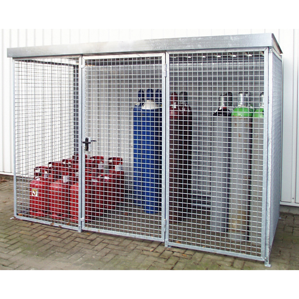 Jaula De Rejilla Para 48 Botellas De Gas Con Techo Con 1 Puerta.