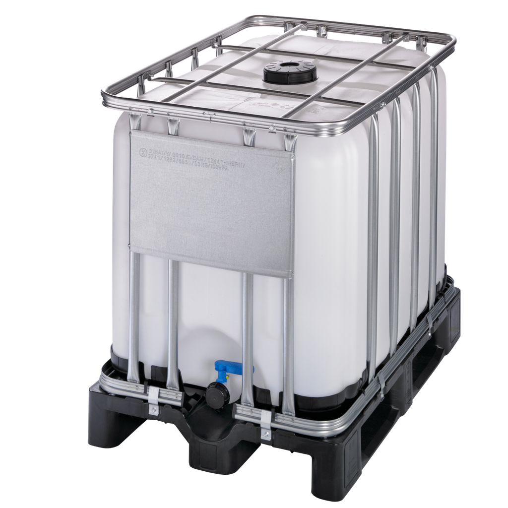 DEPÓSITO DE TRANSPORTE DE 600 LITROS HOMOLOGADO CON PALET DE PE.