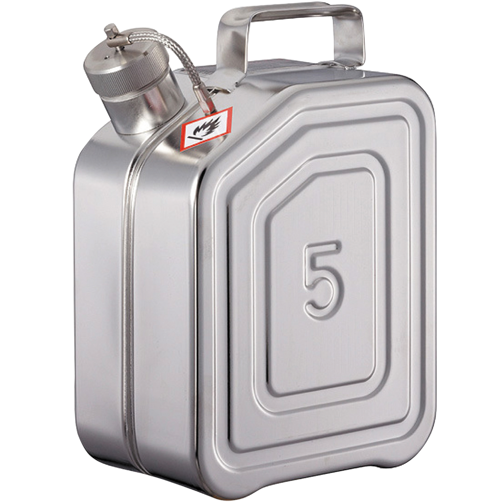 Bidón De Transporte De Acero Inoxidable 5L Para Líquidos Inflamables Y Explosivos
