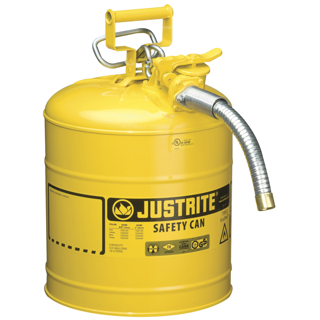 BIDÓN DE SEGURIDAD UNO CON CUBETO FLEXIBLE PARA LÍQUIDOS INFLAMABLES.