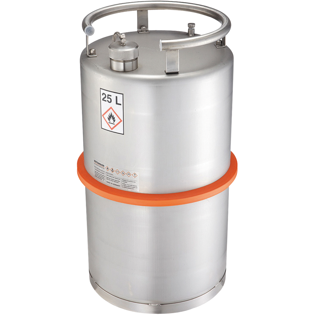 Bidón De Transporte De Acero Inoxidable Con Orificio Superior Para Líquidos Inflamables.