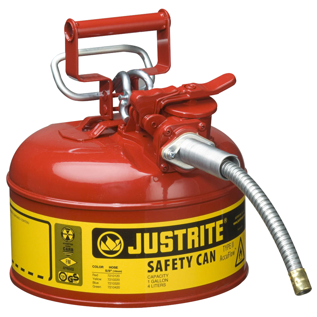 BIDÓN DE SEGURIDAD UNO CON CUBETO FLEXIBLE PARA LÍQUIDOS INFLAMABLES.