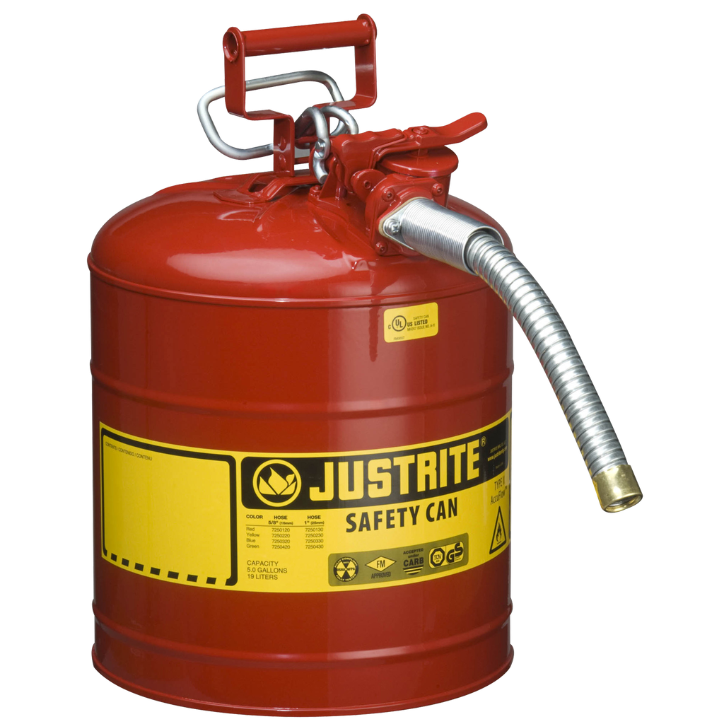 BIDÓN DE SEGURIDAD UNO CON CUBETO FLEXIBLE PARA LÍQUIDOS INFLAMABLES.