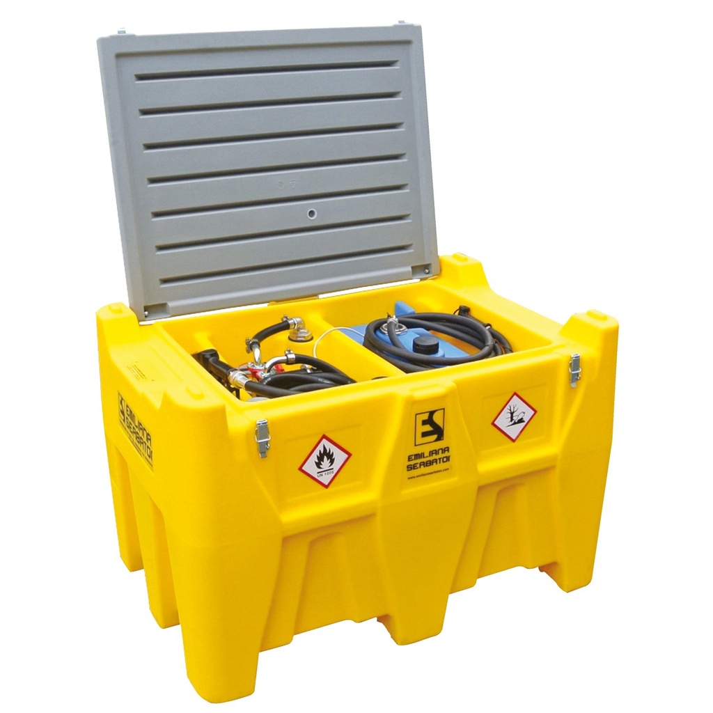 TANQUE CARRYTANK® DE TRANSPORTE DE GASÓLEO Y ADBLUE® DE 400L + 50L EN POLIETILENO EQUIPADO CON 12V, 40 + 15 L/MIN.