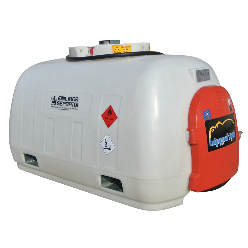 DEPÓSITO DE TRANSPORTE DE GASÓLEO DE 960L EN POLIETILENO, HOMOLOGADO ADR - EQUIPADO CON 12V, 45 L/MIN.