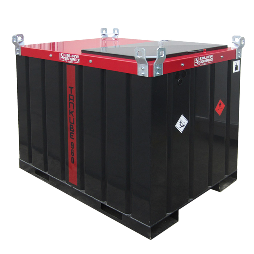 Depósito De Transporte De Gasóleo De Acero De Doble Pared Tankube Equipado Con 960 L, Para Grupo Electrógeno, Homologado Adr.