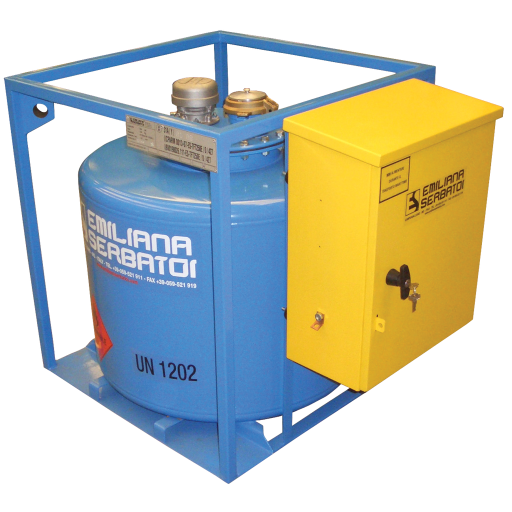 DEPÓSITO DE TRANSPORTE DE GASÓLEO DE ACERO EQUIPADO CON 250 L.