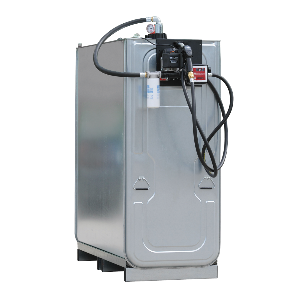 DEPÓSITO DE ALMACENAMIENTO DE GASÓLEO DE ACERO / PE DE DOBLE PARED EQUIPADO CON 1500 L.