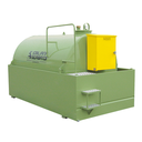 DEPÓSITO DE ALMACENAMIENTO DE GASÓLEO DE ACERO CON CUBETO DE RETENCIÓN AL 100%, 2400L - 70L/MIN.