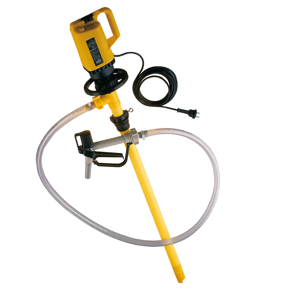 KIT DE BOMBA ELÉCTRICA DE VACIADO DE BIDÓN DE 1000 MM PARA LÍQUIDOS CORROSIVOS.