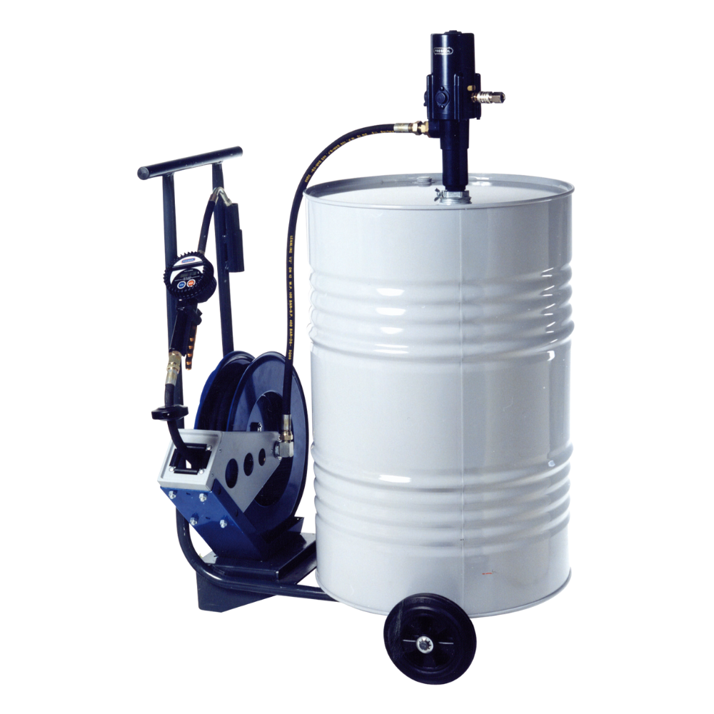 CONJUNTO NEUMÁTICO MÓVIL DE DISTRIBUCIÓN DE ACEITE PARA BIDONES, 3:1.