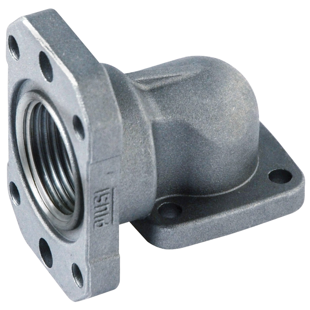 CODO DE 90° CON BRIDAS CUADRADAS DE 1" GF X 1" GF.